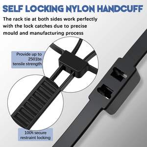 روابط بلاستيكية قوية من ووندرجون مقاس 27.5 بوصة تتحمل 250 رطلاً (أسود) -10~+70 درجة مئوية 100 قطعة/كيس - Product Image 3