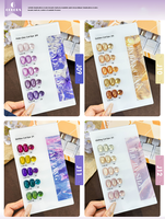 Ensemble de 6 couleurs AMO, gel pour ongles effet œil de chat super brillant, poudre flash noire, bleu satiné, UV LED, logo personnalisé, gel pour ongles
