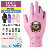 Guantes de Nitrilo Rosa con Logotipo Exclusivo 510K AQL, para Cosmética, Laboratorio y Estética, Nitrilo Puro, Guantes de Nitrilo con Recubrimiento Secundario