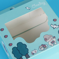 Desain produsen kotak kemasan produk bayi Logo cetak kustom kotak kardus kosmetik dengan jendela bening