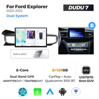 DUDUAUTO Passend für Ford Explorer 2020-2022 13-Zoll Modifiziertes Android-System Bluetooth CarPlay Navigationsbildschirm
