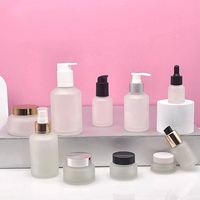 Ensemble de flacons cosmétiques Mingsheng 15g 30g 50g 100g Pots à crème en verre inclinés 15ml 30ml 60ml 100ml 120ml 200ml Flacons pulvérisateurs