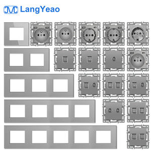 Langyeao eua/fr สมาร์ทซ็อกเก็ต82สีเทาสวิตช์กระจก USB ฟังก์ชั่น DIY โมดูลสำหรับคอมพิวเตอร์ทีวีโทรศัพท์16A ที่รองรับ - Product Image 1