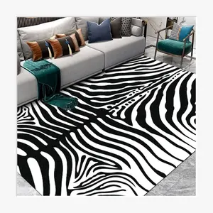 Mode Hewan Macan Tutul Zebra Sapi Rusa Pola Karpet Lembut Karpet Anti-Slip Lantai Tikar Penyerapan Air Karpet Kamar & Rumah Karpet