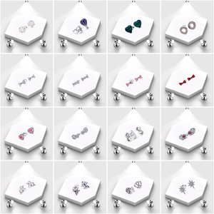 Di alta qualità argento 925-blu viole <span class=keywords><strong>del</strong></span> <span class=keywords><strong>pensiero</strong></span> rondini stelle fiori brillanti anelli doppi anelli stella <span class=keywords><strong>orecchini</strong></span> donna gioielli all'ingrosso - Product Image 5
