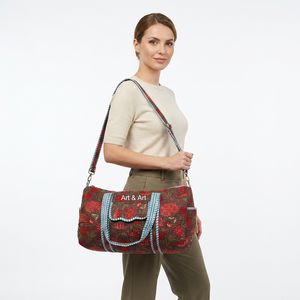 Acolchado de algodón Bolsa de lona de lujo Correas ajustables Cierre de cremallera Dos bolsillos-Reutilizable Lavable para grandes escapadas de fin de semana - Product Image 1
