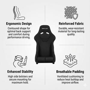 Asiento Deportivo de Tela FRP Racing Monza 424 |   Cubo Completo Ligero para Competición |   Exportación OEM de Malasia - Product Image 6