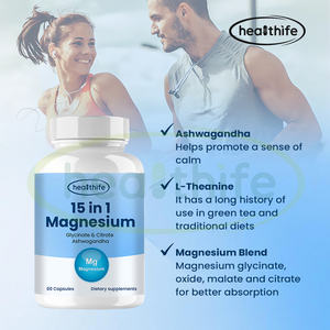 Supplément de soutien cardiaque Healthife Sleep Muscle 15 en 1 Capsule de complexe de magnésium - Product Image 5