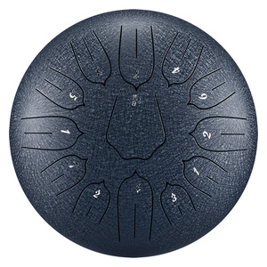 Tambor estilo Handpan de 12 "(13 notas)-Diseño artístico de corte de loto, decoración elegante con calidad acústica superior - Product Image 2