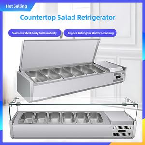 Mostrador Refrigerado para Ensaladas Comerciales, Refrigerador de Exhibición de Ensaladas, Estación de Preparación de Ensaladas Refrigerada - Product Image 4
