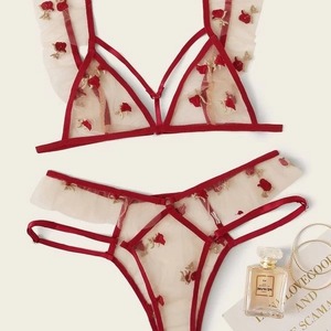 Nuevo Conjunto de Lencería Sexy de Tres Piezas para Mujer, con Bordado, Tela Dobby de Poliéster - <span class=keywords><strong>Matilda</strong></span> - Product Image 1