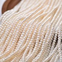 Perles d'eau douce blanches naturelles de 4-5 mm, à fort lustre, lisses, plates sur quatre côtés, perles en vrac pour la fabrication de bijoux DIY