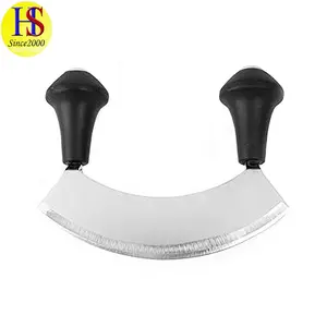 Hot Selling Modern Kitchen Tool Stainless Steel Double Blade Onion Cutter Herbs Chopper with Handle