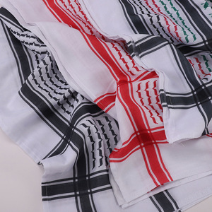 Nouveau foulard carré arabe pour hommes, shemagh keffiyeh, style moyen-oriental palestinien Yaser Arafat, imprimé polyester respirant pour la tête et le cou - Product Image 3