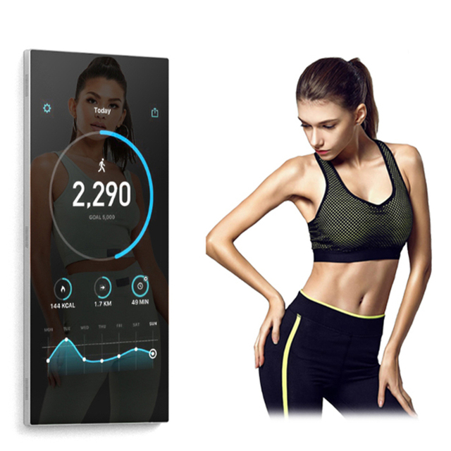Hot Sales Smart Fitness Mirror Interactive Glass TV Mirror Virtual Fitting Mirror for Smart Home Exercise Workout Yoga