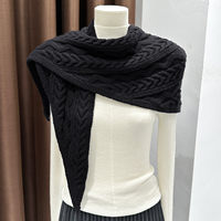 Écharpe châle tricotée pour femme avec motif hivernal, châle triangulaire chaud, accessoires d'écharpe tricotée