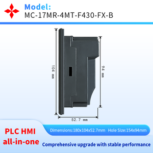 PLC HMI All-in-One con Schermo Touch <span class=keywords><strong>da</strong></span> 4,3 Pollici, Contatore ad Alta Velocità e Asse Integrati, Controllo Analogico AD <span class=keywords><strong>DA</strong></span> e Temperatura PT100 Tipo <span class=keywords><strong>K</strong></span> - Product Image 3