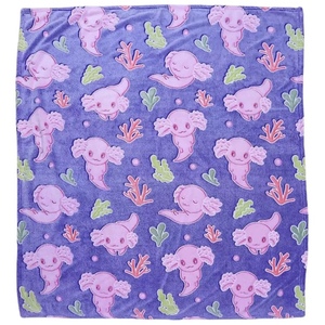 Couverture en tricot douce en polyester 100% avec impression de <span class=keywords><strong>salamandre</strong></span> axolotl qui brille dans le noir, cadeaux pour anniversaire, Noël - Product Image 2