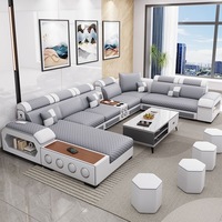 Muebles para el Hogar al por Mayor de Fábrica, Juego de Sofás de Tela en Forma de U de Alta Calidad, Modernos y de Lujo para Sala de Estar