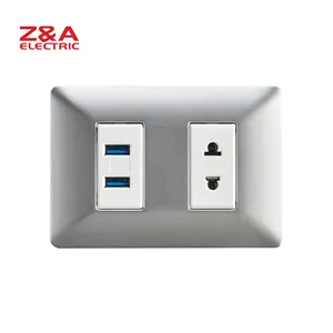 BM1226.SLV USB American Standard Switch Italy Europe Wall Socket Light Home