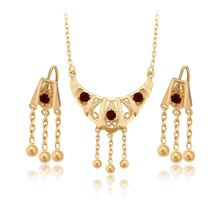A00667380 Xuping Bán Buôn Thời Trang Gem Chất Lượng Cao 18K Vàng Fringe Bead Nữ Trang Sức Phụ Kiện Jewelry Set