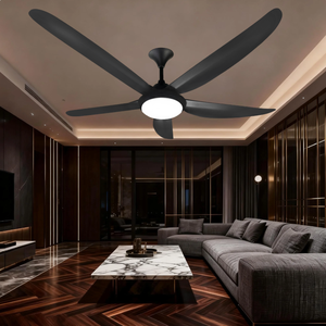 Ventilateur de plafond électrique LED de luxe de 56 pouces avec moteur DC, télécommande, 5 pales en plastique, 43W, silencieux et économe en énergie, version espagnole - Product Image 2