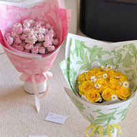 Kertas Desain Cetak Bunga Lily Gaya Korea Kertas Pembungkus Bunga Kertas Pembungkus Buket untuk Perlengkapan Florist