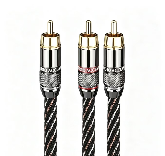 Gold Plated Male RCA Interconnect Cable for Vinyl Turntable Amp Home Stereo System