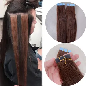 Factory Cheap Customized 100 Grams 8-30 Inch Virgin Remy 100% Malaysian Indian Raw Straight Small Tape Ins Human Hair Extensions