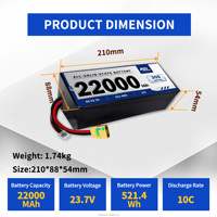 OEM&ODM 22000mAh 6S 8S 10C 300wh/kg LIPO Tamamen Katı Hal Bataryası 3.95V Hücre Yüksek Enerji Yoğunluğu Drone RC Helikopter için