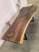 Nouvelle grande table de bureau en bois massif de style européen, plateau de table en bois naturel à bords bruts, mobilier de bureau, plateau de table à manger