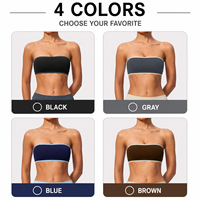 Soutien-gorge de sport bandeau sans bretelles GH personnalisé avec logo, grande taille pour femme, color block, coupe ajustée, respirant, anti-transpiration, extensible dans les quatre sens, maintien optimal