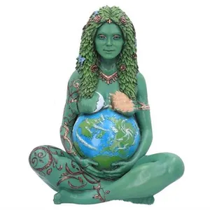 उच्च गुणवत्ता वाली मातृ पृथ्वी देवी प्रतिमा ग्रीक गैयास कस्टम राल कला प्रतिमा घर के कमरे की सजावट के लिए आध्यात्मिक प्रकृति की मूर्तिकला