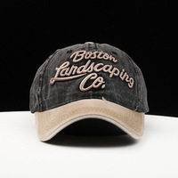 Gorra de Béisbol de 6 Paneles de Algodón Lavado con Efecto Desgastado, Multicolor, con Parches, Unisex, Deportiva, para el Sol, con Logotipo Personalizado OEM
