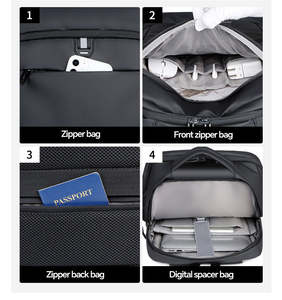 Sac à dos antivol imperméable personnalisé pour ordinateur portable, sacoche souple pour étudiants, école, extérieur, sport décontracté avec fermeture éclair et motif lettre - Product Image 5