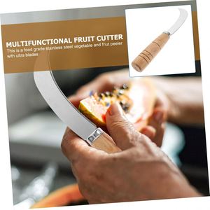 <b>Kitchen</b> <b>Gadget</b> Multipurpose Wooden Handle Fruit Cutting <b>Tool</b> Automatic Pineapple Cutter Stainless Steel Fruit Knife Eco-Friendly - Product Image 3