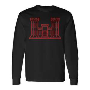 Usace Sapper T-shirt à manches longues de qualité supérieure, design militaire, motif château rouge - Product Image 1