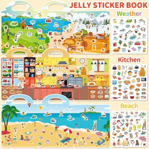Libro de Pegatinas Reutilizables para Niños Pequeños de 3 a 6 Años, Libros de Pegatinas de Gelatina para Niños Pequeños, Juguetes de Actividades con Pegatinas de Viaje para Niñas y Niños - Product Image 2