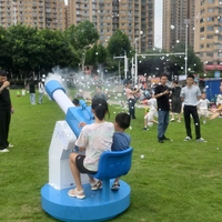 Máquina Interactiva de Burbujas de Humo, Equipo de Juegos Infantiles con Luces LED, Atracciones de Diversión al Aire Libre que Funcionan con Monedas