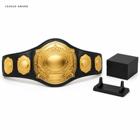 Ensemble de supports pour ceintures de champion, finition dorée personnalisée, présentoir en cuir pour récompenses de ligue, boîte cadeau, fabricant