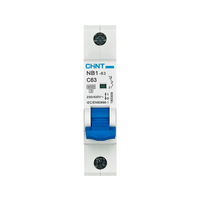 Disjoncteur miniature CHINT NB1-63 1P 2P 3P 4P 1-63A Protection en cuivre et matériau PA66 Capacité de coupure 10kA CHINT MCB