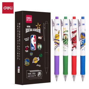 Deli Nba Co Branded Push Button Gel Pen 0.5mm Black For School Office Use - Product Image 1