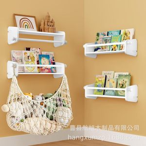 <b>Wall</b> Mounted Wooden <b>Storage</b> Rack 3 Tier Rectangle Multipurpose <b>Hanging</b> For Living Room Childrens Room - Product Image 1