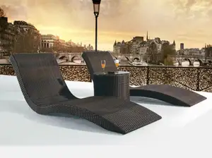 เตียงหวายกลางแจ้งเตียงอลูมิเนียมเดย์เบดซันเบดเฟอร์นิเจอร์หวายที่นอนเดย์เบดสำหรับสระว่ายน้ำพร้อมเบาะ - Product Image 5