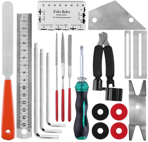 Kit d'outils de réparation de guitare, 20 pièces, pinces à fils, organisateur de <span class=keywords><strong>cordes</strong></span>, clés hexagonales, broches de pont pour guitare, ukulélé, <span class=keywords><strong>basse</strong></span> - Product Image 1