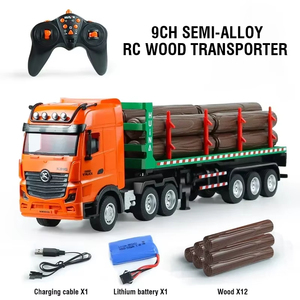 Camión Remolque RC Huina 2.4G 9CH, Camiones de Transporte de Madera con Control Remoto, Locomotora de Aleación, Vehículo Transportador de Madera, Juguetes, Regalos para Niños - Product Image 5