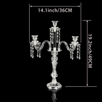 Porte-bougie en acrylique transparent I371 pour centre de table, décoration de table pour fêtes à domicile, mariages, restaurants occidentaux
