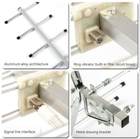 Antenne TV numérique extérieure CenRF à gain élevé longue portée 15dBi UHF en alliage d'aluminium avec connecteur N-Femelle, modèle Yagi pour signal cellulaire