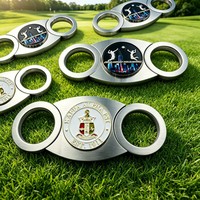 Nouveau style – Coupe-cigares personnalisé avec logo, briquet à cigares doré avec coupe-cigares, ensemble coupe-cigares en V en acier inoxydable, marqueur de balle de golf