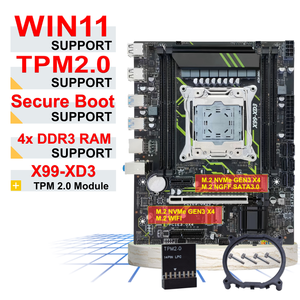 Carte mère PANDL X99-XD3 Intel WiFi à refroidissement actif avec Quad DDR3 Mémoire 128GB Micro-ATX TPM2.0 UEFI Secure Boot Win11 - Product Image 1